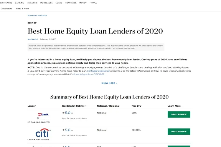 Types of Home Equity Loan Lenders