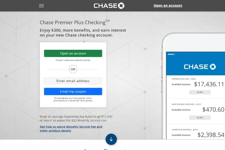 Chase Premier Plus Checking 