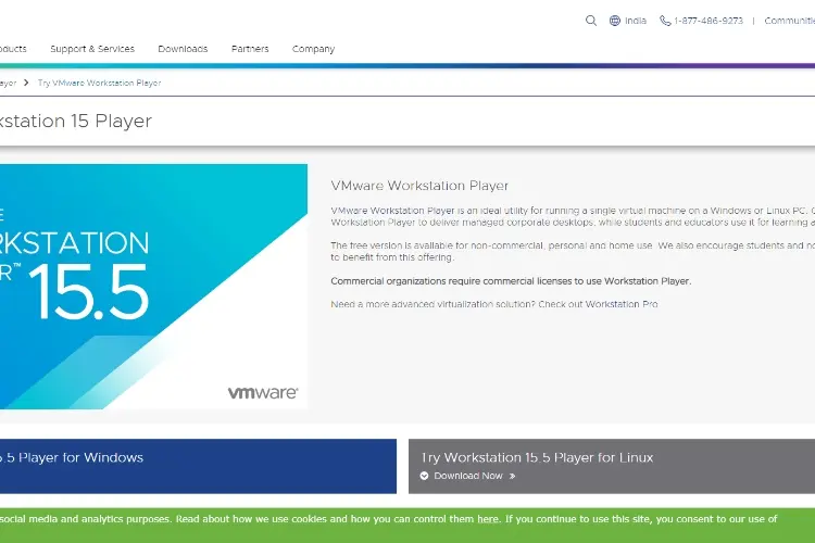 Download and Install The VMWare Workstation Player.